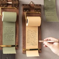 Wall Hanging Vintage Wooden Memo Board Clip Roll Blank Note Paper Ins Message Notepad Students Office Stationery To Do List