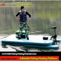 2~4m Fishing Platform with Motor Set Fishing Spreader Boat Water Floating Inflatable Magic Carpet Flatboat (Support DIY Size)