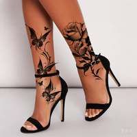 Waterproof Temporary Tattoo Sticker butterfly flower rose fake tatto flash tatoo shin for girl women