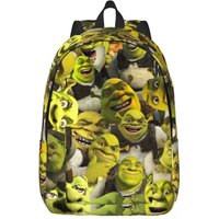 Retro Shreks Collage Backpack for Men Women Cool Student Hiking Travel Daypack Funny Movie Laptop Computer Canvas Bags Durable