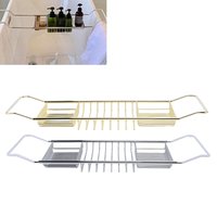 Bathtub Tray Stainless Steel Expandable Shower Tub Tray for Luxury Bath Bathroom Accessories Expandable Bathtub Tray