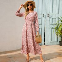 2023 frühling Sommer Böhmischen Frauen Maxi Kleid Casual Langarm Hohe Taille Strand Frau Chiffon Kleider Floral Vestidos Mujer Neue