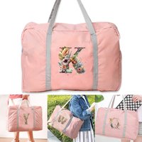Floral Letter Printing Pattern Reusable Foldable Large Size Travel Bag Clothes Eco Storage Bagitem Home Grocery Storage Bag
