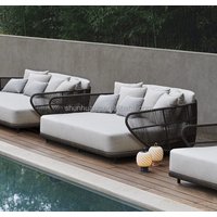 Hot Sale Pool Side Furniture Outdoor Big Size Daybed Rope Double Sun Bed