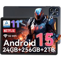 Tablet W90 Android 15 Tablet 11 Inch - 24GB RAM 256GB ROM, Dual 4G LTE + 5G WiFi,Octa Core T615, 8000mAh, Gemini AI, WideVine L1