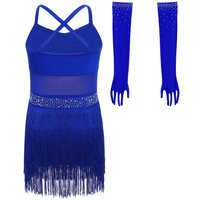 Girls Latin Ballet Dance Outfit Dancer Clothes Children's Tassel Skirts Music Festivel Rave Party Jazz Dance Costume Dancewear