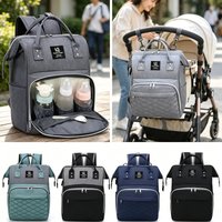 Multifunctional Large Capacity Diaper Backpack with Changing Mat - Hanging Stroller Organizer for Mom & Baby