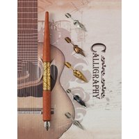 Bview Art Comic Dip Pen Set, 5 Wooden Pen Handler Artist Cartoon Pen Set Calligraphy Dip Pens with 5 Nibs For Manga/Comic Art