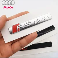 3D ABS Chrome Black Logo RS Edition Emblem Silver Car Fender Badge Sticker For Audi A3 A4 A6 A7 Q3 Q5 Q7 TT S3 S4 S5 RS3 RS4 RS5