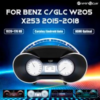 12,3-calowy cyfrowy wyświetlacz LCD do samochodu, panel wskaźników do Mercedes Benz C/GLC V205 W205/X253 2015-2020 NTG 5.0 5.5, panel instrumentów, kokpit, prędkościomierz