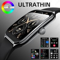 2026 New Ultra Thin SmartWatch Men 1.96"AMOLED Screen Always Show Time Heart Rate GPS Sport Waterproof Bluetooth Call Smartwatch