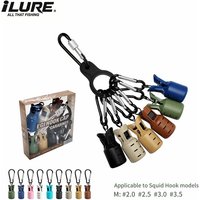 New M# Squid Jig Bait Protector 6pcs Webfoot Octopus Egi Hooks Cover Cuttlefish Umbrella Lure Cap with Carabiner Sea Tackle