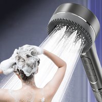 4 Modes Self-cleaning Shower Head with Silicone Brush One-Key Stop Water Massage High Pressure ABS Showerhead with Filter