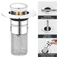 sink plug hair catcher Bathroom Drain Plug Filter Anti Odor Pop-Up Bounce Core Basin Stopper Hair Catcher Shower Sink Strainer