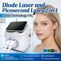 Diode Laser and Picosecond Laser 2 in 1 808 Diode Laser Hair Removal Tattoo Removal Machine with 4 Wavelength 755 808 940 1064nm