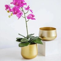 2026 Modern Metal Crafts Pot Short Hgih Mouth Flower Pot Plant Pot Vase Planter Sturdy Luxury Planter Container For Garden House