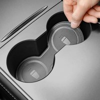 for Tesla Model 3/YL center console water cup mat PU leather storage compartment anti slip mat beverage rack anti protective mat