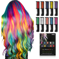 6/10-Color Disposable Hair Dye Powder Comb Set Long-Lasting Color Y2k Style Suitable for Party Professional Hair Dye Powder