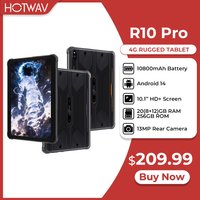 HOTWAV R10 Pro Robustes Tablet 10800 mAh Massiver Akku 10,1'' HD+ Display Pad Android 14 8 GB 256 GB 13 MP 4G Global Tablet PC