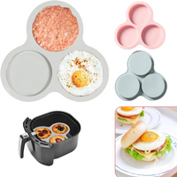 3-panel versatile Air Fryer accessories for omelet, silicone pancake pan, breakfast egg sandwich,Air Fryer cake mold, burger pan