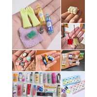 Mini Laundry Detergent Mini Soap Tissue Miniature Toothpaste Toiletries Cosmetics Model Dollhouse Scene Bjd Doll Accessories