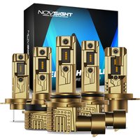 Novsight T11Y LED Headlight Bulb H4 9003 HB2 H11 9005 HB3 9006 HB4 12000LM 3000K Super Bright LED Lights for Car High/Low Beam