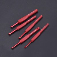 New 9PCS Red Crochet Hook Ergonomic Handle For Arthritic Hands Extra Long Knitting Needles For Beginners And Crocheting Yarn