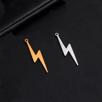 EUEAVAN 5pcs Stainless Steel Lightning Charms for Jewelry Making Necklace Bracelet Pendant Supplies Accessories Wholesale