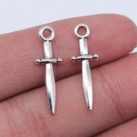 WYSIWYG 20pcs 24x8mm Antique Silver Color Sword Charms Pendant For DIY Jewelry Making Handmade Jewelry Craft Findings
