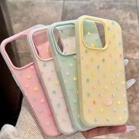 Cute Colorful polka dots Shockproof Silicone Matte Candy Color 2 in 1 Phone Case for Samsung S23 S24 S25 Plus Ultra Edge5G Cover