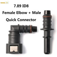 High Quality Durable Automotive Fuel Quick Connector 90°7.98mm 5/16'' ID8 Elbow Quick Rlease Connect Fuel Nylon Hose Adapter
