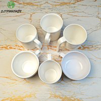 White Round Coffer Mug Kitchenware 100% Melamine Water Cup Restaurant Tableware Imitation Porcelain Dinnerware