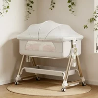8-in-1 Convertible Smart Baby Nursery Bed Foldable Travel Design Removable Changing Table Rocking Mode Newborn Infant Bed