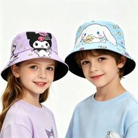 Sanrio Kuromi Cinnamoroll Bucket Hat Cartoon Anime Kids Pikachu Sun Summer Hat Boys Girls Cute Casual Beach Outdoor Bucket Hat