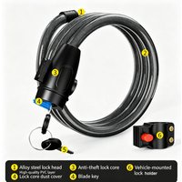 Portable Anti-Theft Heavy Duty Bicycle Chain Lock Anti Lost Fixed Safety Lock Accessory Universal for E-bike Motorcycle Scooter