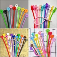 10pcs Colorful Star Silicone Ties Bag Clip Reusable Rubber Zip Ties for Cord&Cable Food Sealing Tie Household Snake Strap