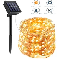 1pcs LED Solar Light Outdoor 7M 12M 22M Flash Fairy Lamp 8 Modes 100/200leds Holiday Christmas Decoration for Home Street Garden