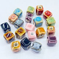 20/40Pcs 36 Different Colors 8MM Cube Square Ceramic Spacer Beads For Jewelry Making Geometry DIY China Porcelain