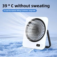Low Noise Desk Fan Portable USB Rechargeable 180° Folding Personal Mini Ultra Quiet Fan Power Display For Office Home And Travel