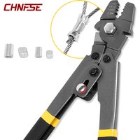 Wire Rope Crimping Tool Fishing Crimping Tool With 150/300PCS 1.2/1.5/2mm Aluminum Double Barrel Ferrule Crimping Loop Sleeve