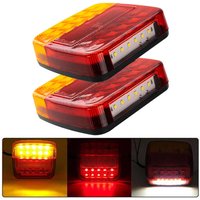 2Pcs 26 LED Stop Tail Lights IP65 Waterproof 12V Car Number Plate Light Rear Reverse Brake Stop Lamp for Trailer Truck RV Boat