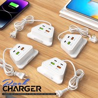4 Ports USB Charger Power Socket 3.1A Fast Charging Phone Charger Adapter For iPhone Samsung Xiaomi PD Type C Quick Wall Charger