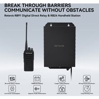 Retevis RB91 LORA Direct Frequency Digital Repeater With RB24 UHF Portable Radio Stations 5W Long Range Communication Solution
