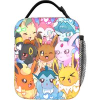 Eevee Eeveelution Pokemon Cute Insulated Lunch Bag Thermal Bag Reusable,Lunch Container Large Tote Lunch Box Food Bag Beach