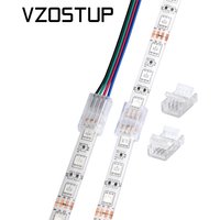 4pin RGB Tape Lights Connector for IP20 IP65 5050 3528 10mm LED Strip Light to Wire Connectors Fixing Clamp Quick Connection