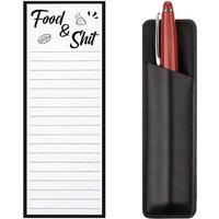 Magnetic Shopping List Notebook with Pen Holder 7.62x20.32 cm 50 Pages Fun Shopping Reminder Refrigerator Notes Creative Weekly