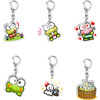 Kerokero Keroppi Acrylic Keychain Jewelry Campus Related Products Cultural Creativity Bag Charms Souvenir Chaveiros Friend Gift
