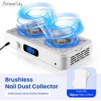 2500/2800/3000/3300/3500rpm Speed Adjustable Brushless Nail Dust Extractor Powerful Twin Turbo Vacuum Nail Dust Collector
