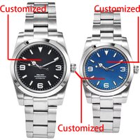 Miuksi NH35 Customized 36mm 39mm Mechanical Watch Fit NH35 Miyota 8215 Movement Automatic Sapphire Waterproof Wristwatch