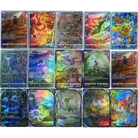 5Pcs/set Anime PTCG Pocket Collection Card Charizard Mewtwo Mew Celebi Embossed Texture Refraction Color Flash Card Child Gifts